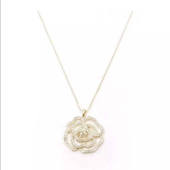 kate spade Jewelry - Kate Spade Gold Pave Rose Garden Necklace